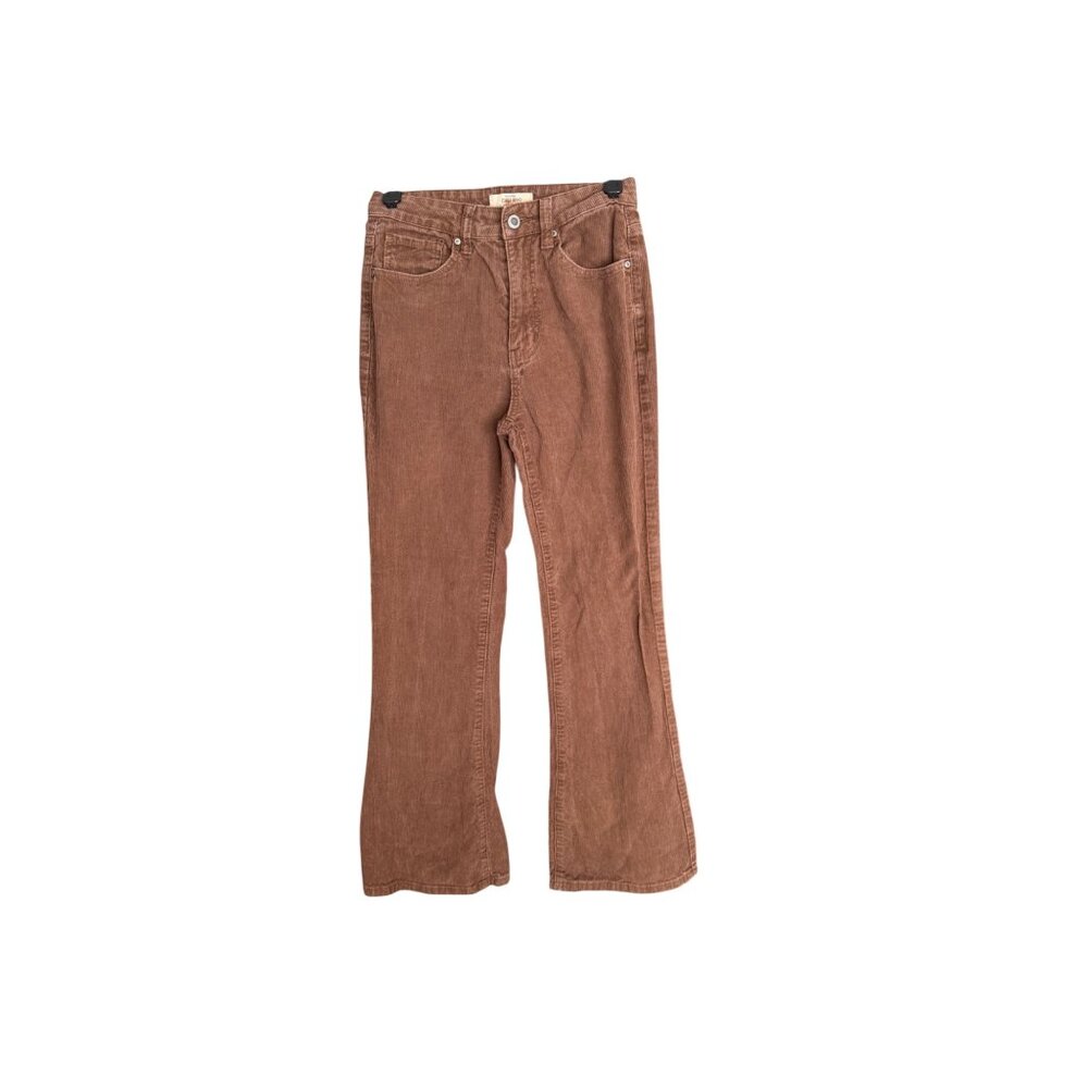 Cali 1850 Los Angeles Womens Brown Corduroy Flare Pants Size 0
